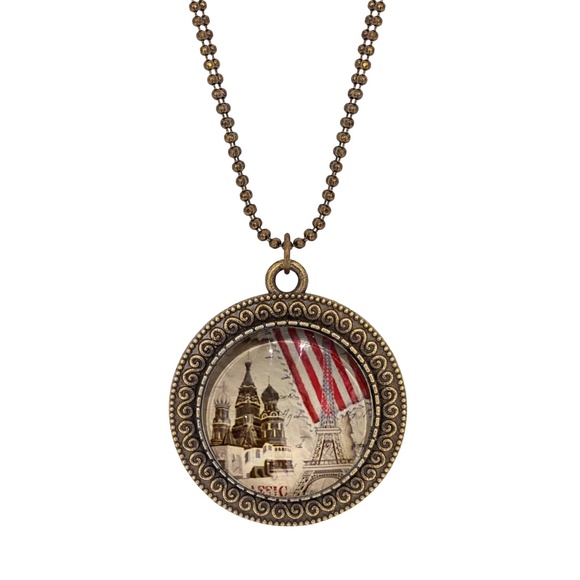 NWT Handmade One-of-a-Kind Eiffel Tower Pendant Necklace - Picture 1 of 1